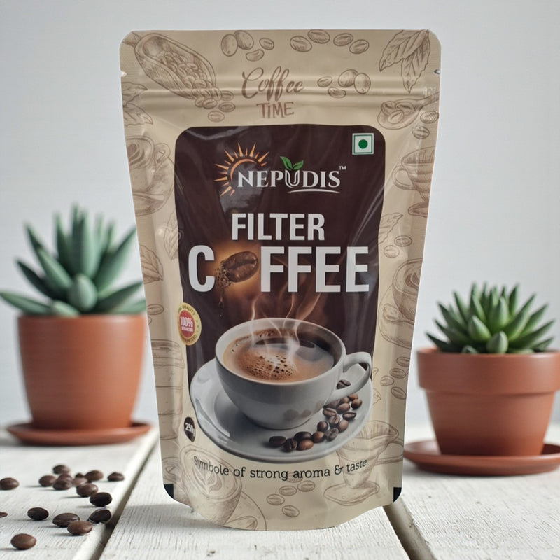 Nepudis Traditional Filter Coffee – 80% coffee 20% Chicory-Bold Taste, Smooth Finish